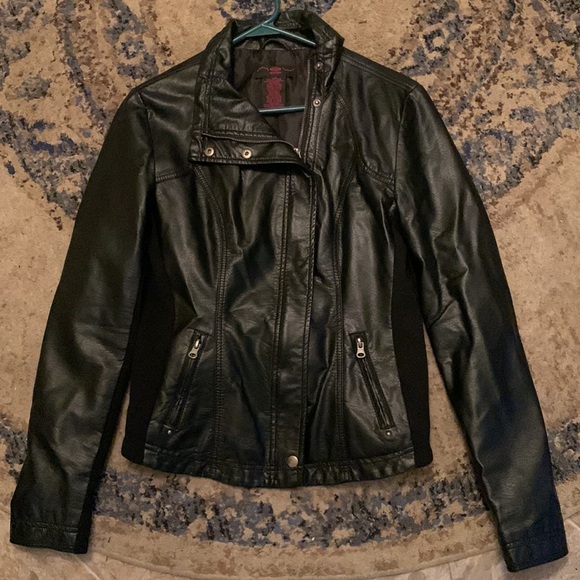 Neu Look Faux Leather Moto Jacket- size large - Picture 1 of 6